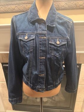 Dark Blue Denim Jacket - Women's Classic Trucker Old Navy Large